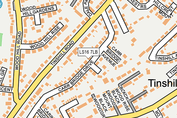 LS16 7LB map - OS OpenMap – Local (Ordnance Survey)