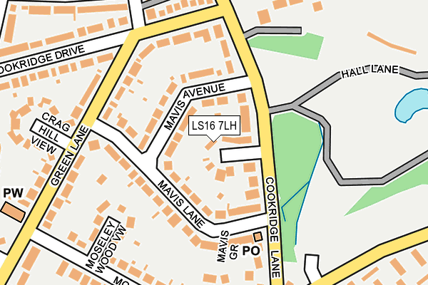 LS16 7LH map - OS OpenMap – Local (Ordnance Survey)