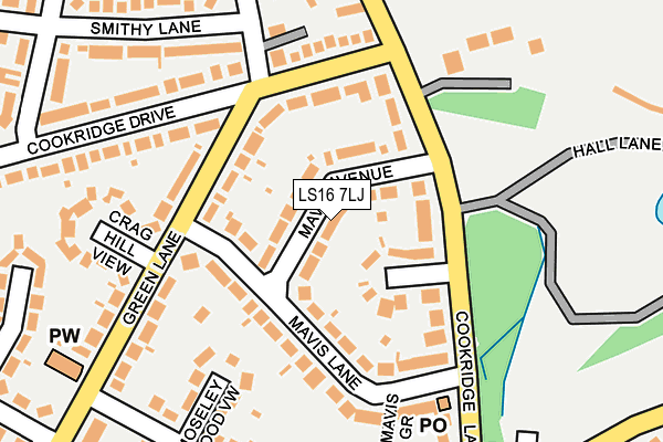LS16 7LJ map - OS OpenMap – Local (Ordnance Survey)