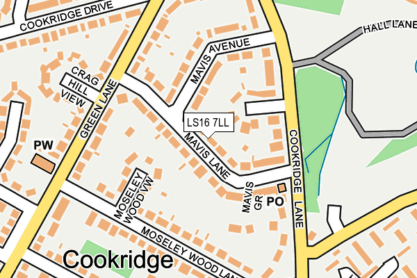 LS16 7LL map - OS OpenMap – Local (Ordnance Survey)