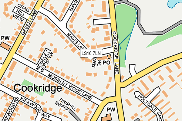 LS16 7LN map - OS OpenMap – Local (Ordnance Survey)