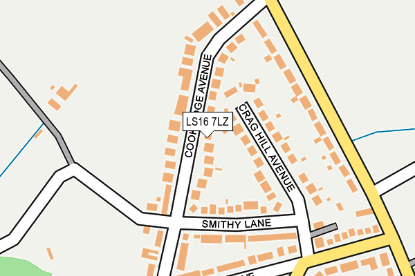 LS16 7LZ map - OS OpenMap – Local (Ordnance Survey)