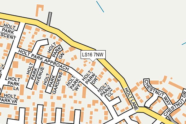 LS16 7NW map - OS OpenMap – Local (Ordnance Survey)