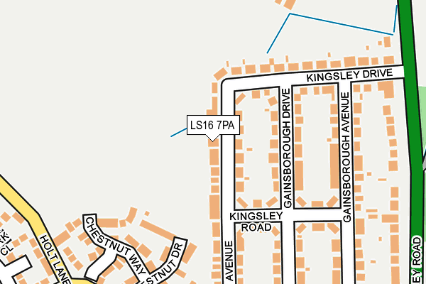 LS16 7PA map - OS OpenMap – Local (Ordnance Survey)