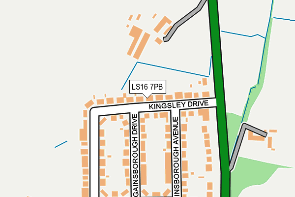 LS16 7PB map - OS OpenMap – Local (Ordnance Survey)