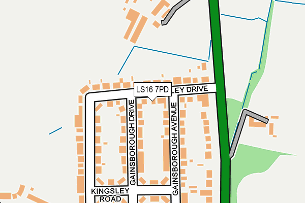 LS16 7PD map - OS OpenMap – Local (Ordnance Survey)