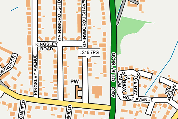 LS16 7PG map - OS OpenMap – Local (Ordnance Survey)