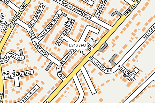 LS16 7PU map - OS OpenMap – Local (Ordnance Survey)