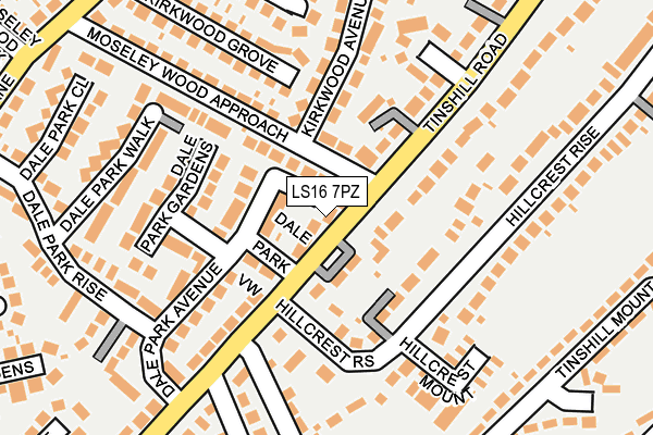 LS16 7PZ map - OS OpenMap – Local (Ordnance Survey)