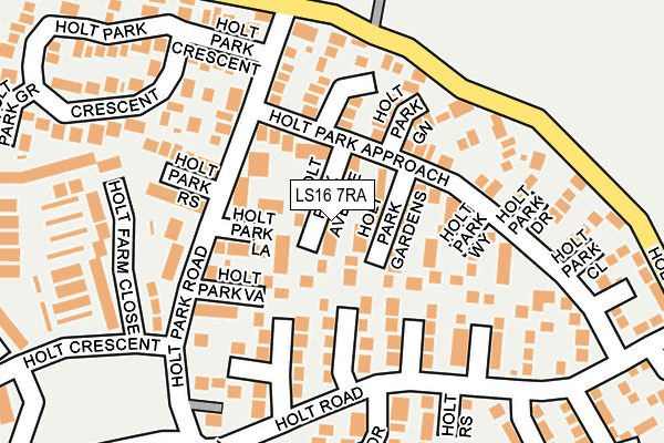 LS16 7RA map - OS OpenMap – Local (Ordnance Survey)