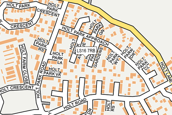 LS16 7RB map - OS OpenMap – Local (Ordnance Survey)