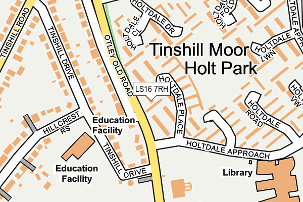 LS16 7RH map - OS OpenMap – Local (Ordnance Survey)