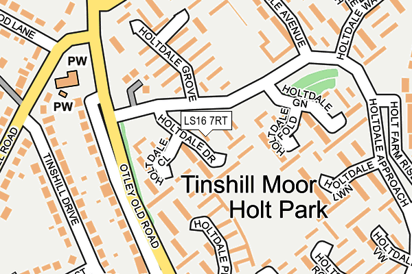 LS16 7RT map - OS OpenMap – Local (Ordnance Survey)