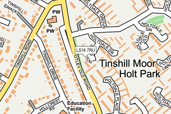 LS16 7RU map - OS OpenMap – Local (Ordnance Survey)