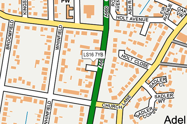 LS16 7YB map - OS OpenMap – Local (Ordnance Survey)