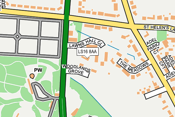 LS16 8AA map - OS OpenMap – Local (Ordnance Survey)