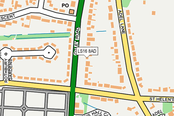 LS16 8AD map - OS OpenMap – Local (Ordnance Survey)