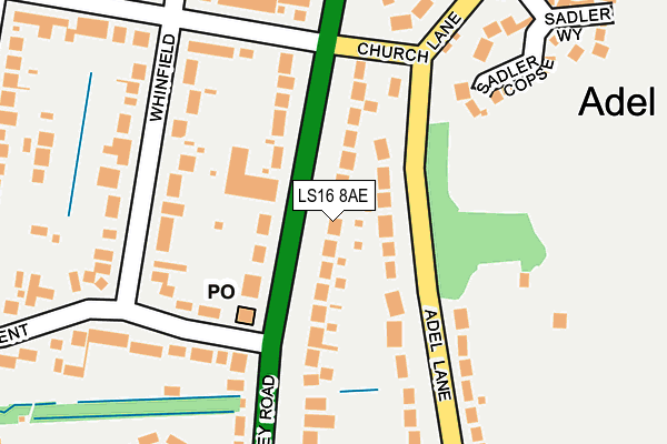 LS16 8AE map - OS OpenMap – Local (Ordnance Survey)