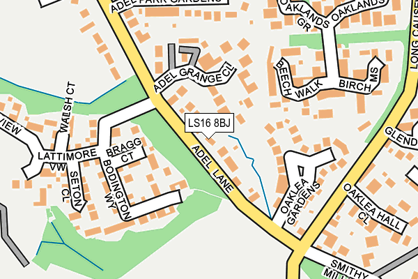 LS16 8BJ map - OS OpenMap – Local (Ordnance Survey)