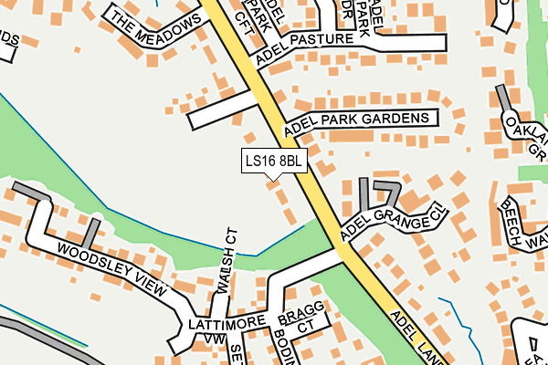LS16 8BL map - OS OpenMap – Local (Ordnance Survey)