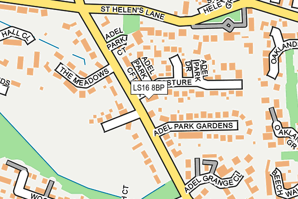 LS16 8BP map - OS OpenMap – Local (Ordnance Survey)