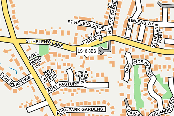 LS16 8BS map - OS OpenMap – Local (Ordnance Survey)