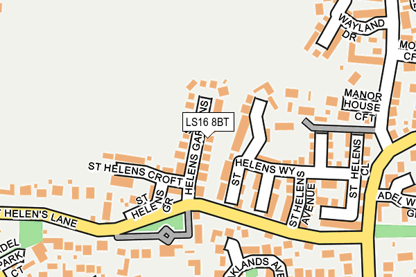 LS16 8BT map - OS OpenMap – Local (Ordnance Survey)