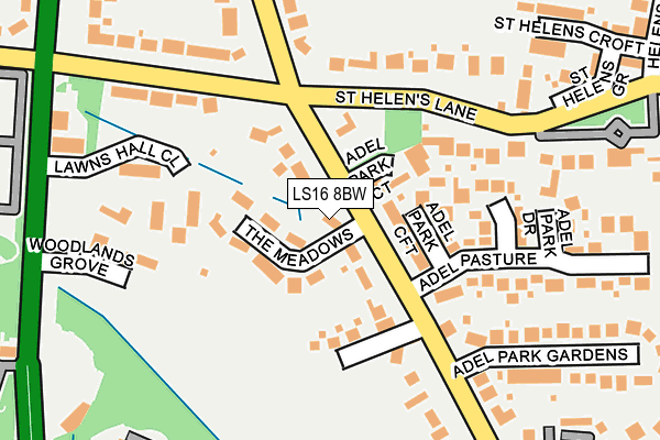 LS16 8BW map - OS OpenMap – Local (Ordnance Survey)
