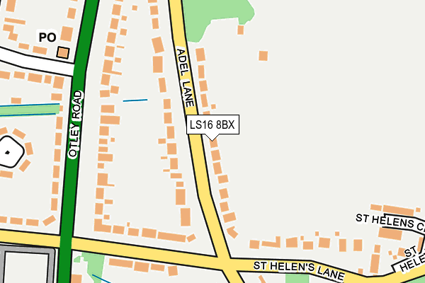 LS16 8BX map - OS OpenMap – Local (Ordnance Survey)