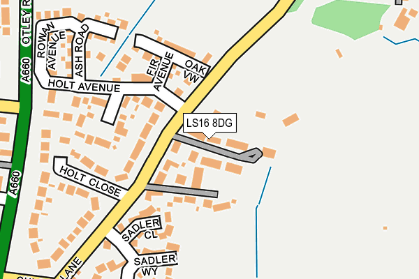 LS16 8DG map - OS OpenMap – Local (Ordnance Survey)