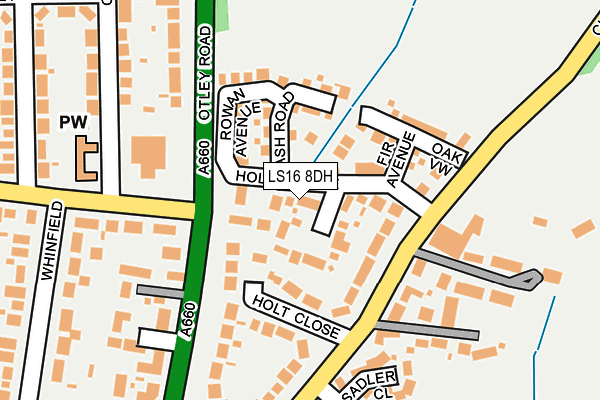 LS16 8DH map - OS OpenMap – Local (Ordnance Survey)