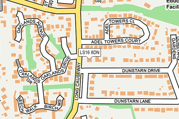 LS16 8DN map - OS OpenMap – Local (Ordnance Survey)
