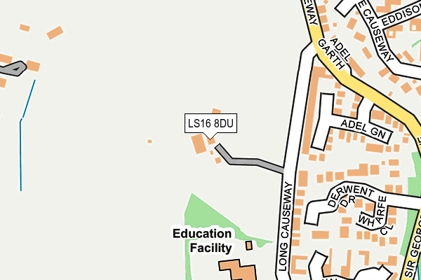 LS16 8DU map - OS OpenMap – Local (Ordnance Survey)