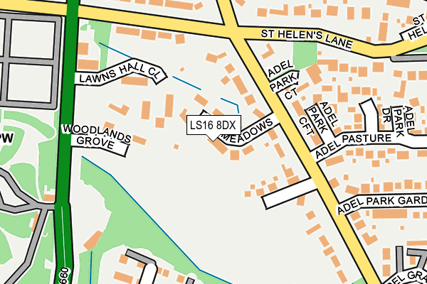 LS16 8DX map - OS OpenMap – Local (Ordnance Survey)
