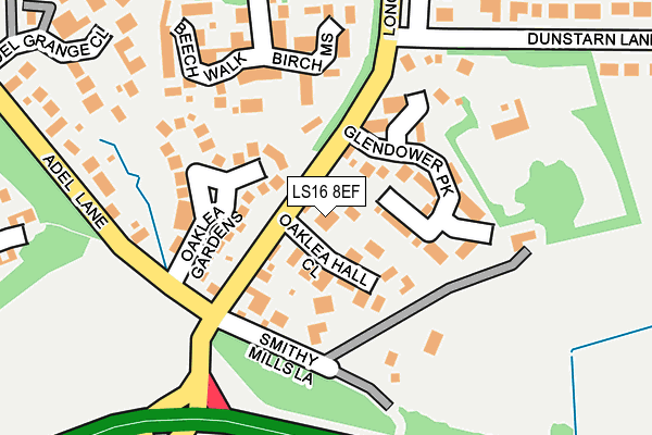 LS16 8EF map - OS OpenMap – Local (Ordnance Survey)