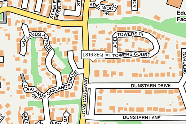 LS16 8EQ map - OS OpenMap – Local (Ordnance Survey)