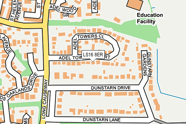 LS16 8ER map - OS OpenMap – Local (Ordnance Survey)