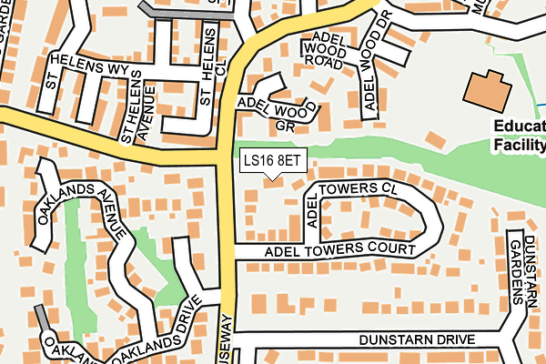 LS16 8ET map - OS OpenMap – Local (Ordnance Survey)