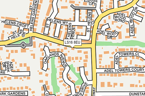 LS16 8EU map - OS OpenMap – Local (Ordnance Survey)
