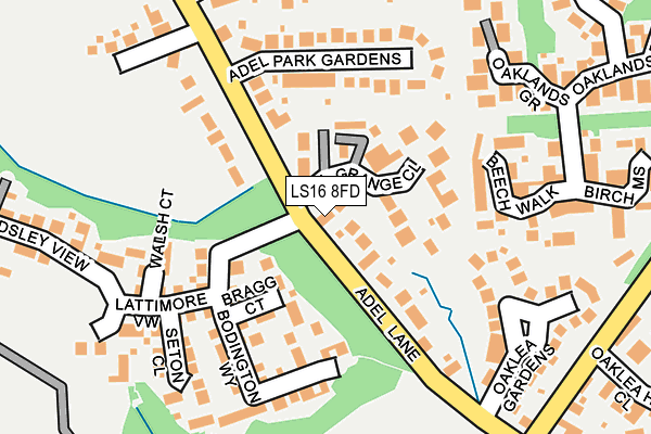 LS16 8FD map - OS OpenMap – Local (Ordnance Survey)