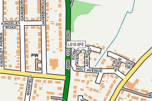 LS16 8FE map - OS OpenMap – Local (Ordnance Survey)