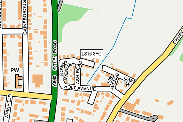 LS16 8FG map - OS OpenMap – Local (Ordnance Survey)