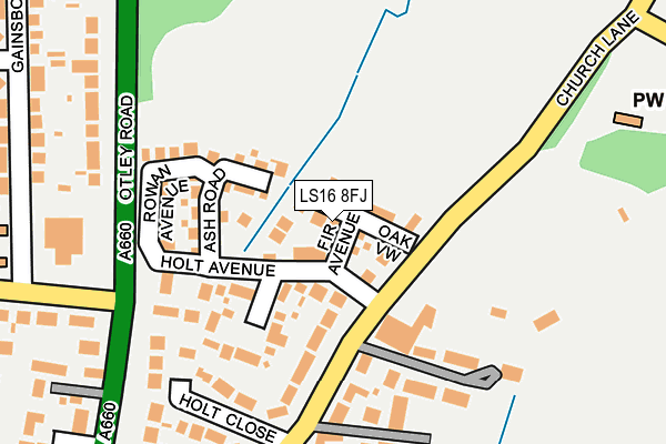 LS16 8FJ map - OS OpenMap – Local (Ordnance Survey)