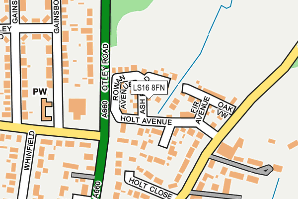 LS16 8FN map - OS OpenMap – Local (Ordnance Survey)