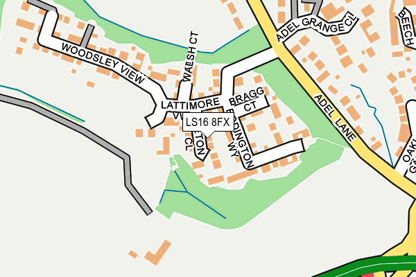 LS16 8FX map - OS OpenMap – Local (Ordnance Survey)
