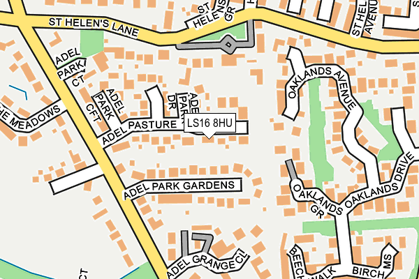 LS16 8HU map - OS OpenMap – Local (Ordnance Survey)