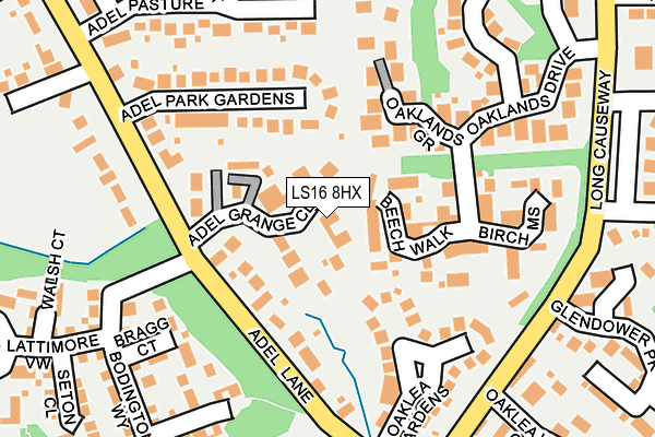LS16 8HX map - OS OpenMap – Local (Ordnance Survey)