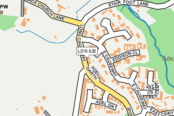 LS16 8JB map - OS OpenMap – Local (Ordnance Survey)