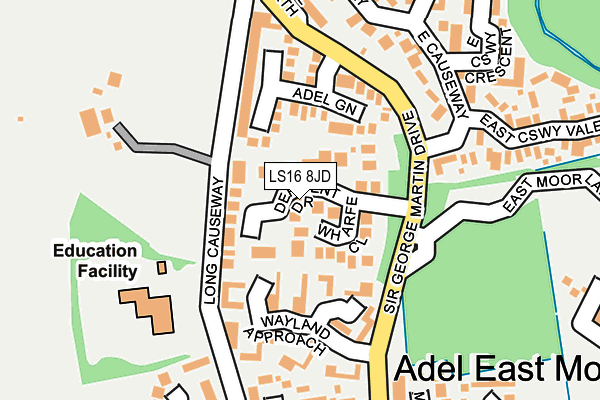 LS16 8JD map - OS OpenMap – Local (Ordnance Survey)