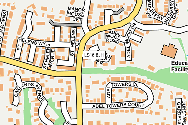 LS16 8JH map - OS OpenMap – Local (Ordnance Survey)